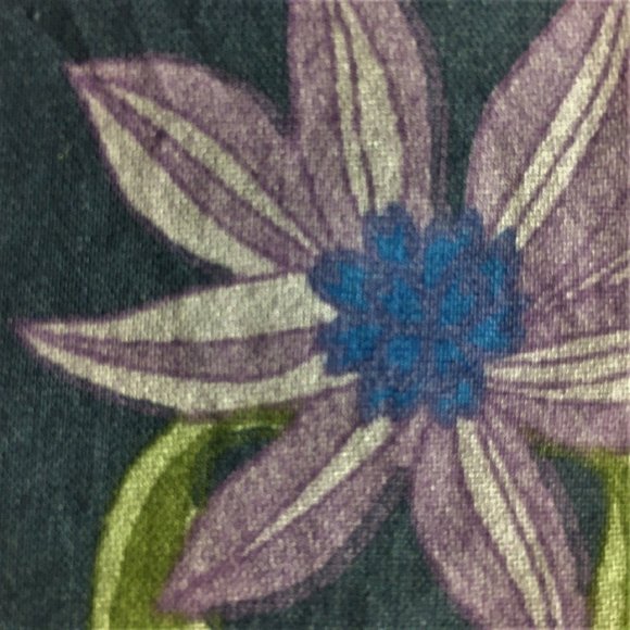 2 NAVY Wild Sage Julianna Floral Rod Pocket Window Curtains each is 95"L x 50"W - Picture 3 of 10